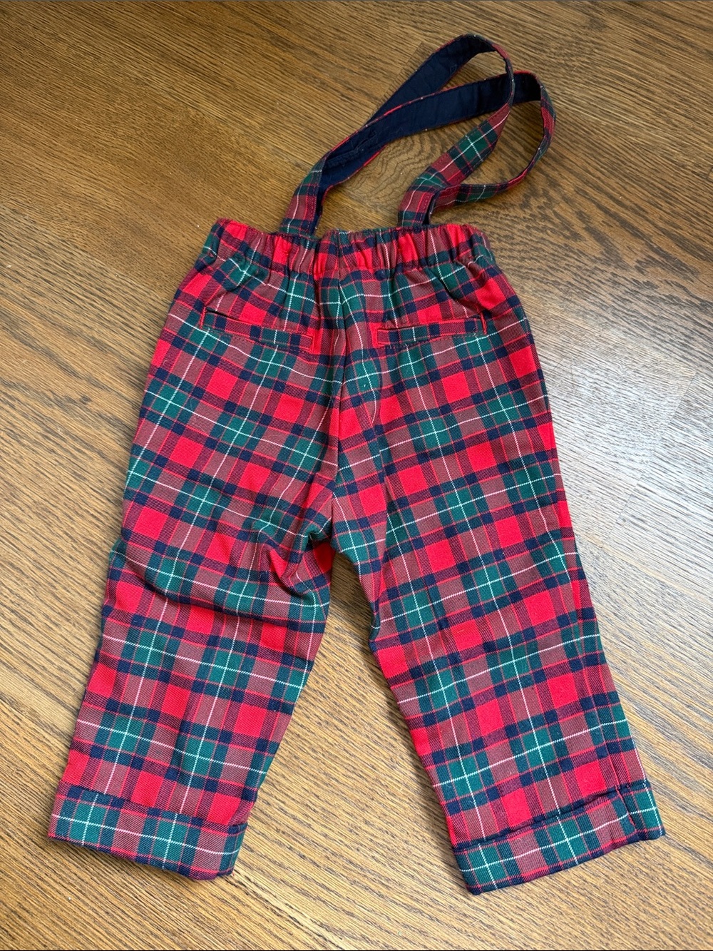 Janie and Jack Red and Green Plaid Kids Bottoms